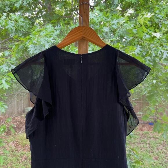 Theory Women's Round Neck Midi Dress Black Size 8 - Picture 5 of 10